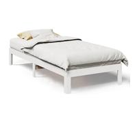 vidaXL Bed Frame without Mattress White 90x200 cm Solid Wood Pine