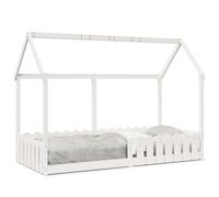 (white, 90 x 200 cm) vidaXL Kids' House Bed Frame Home Bedstead Children Bed Base Solid Wood Pine