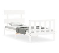 (white, 90 x 200 cm/with headboard & footboard) vidaXL Bed Frame Bedroom Platform Bed Mattress Foundation Bedstead Solid Wood