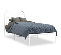 (white, 90 x 200 cm/ with headboard) vidaXL Metal Bed Frame with Headboard and Footboard Bed Base Black 120x200 cm
