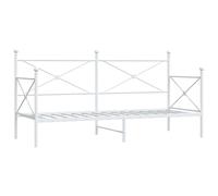 vidaXL Day Bed without Mattress White 90x200 cm Steel, White