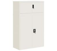vidaXL 2 Door White Steel Filing Cabinet Set of 2 - Size: 145 x 90 x 40cm - Wilko