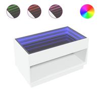 (white, 90 x 50 x 50 cm) vidaXL Coffee Table with Infinity LED Hallway End Table Accent Side Table