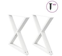 (white, 90 x (72-73.3) cm) vidaXL Coffee Table Legs 2 pcs Black 60x(30-31.3) cm Steel