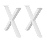 vidaXL Dining Table Legs X-Shaped 2 pcs White 90x(72-73) cm Steel