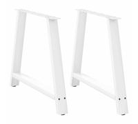 (white, 90 x (72-73) cm) vidaXL Coffee Table Legs A-Shaped Desk Legs Metal Bar Stand DIY 2 pcs Steel