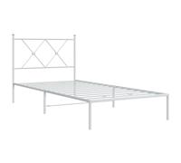 (white, 90x200 cm/with headboard) vidaXL Metal Bed Frame with Headboard and Footboard Bed Base Black 80x200 cm
