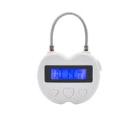 (White) 99 Hours USB Rechargeable Time out Padlock Max Timing Lock Digital Timer Alarming Padlock w/ LCD Display Screen