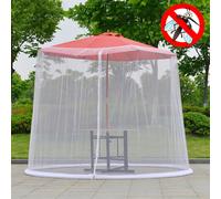 (White) 9ft Garden Outdoor Patio Umbrella Table Screen Cover Net Mosquito Insect Net