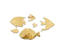 (White, A) Bubble Fish Wall Sticker Ocean Fish Mirror Sticker Self Adhesive Acrylic Mirror Wall Sticker Suitable for Children's Room Kindergarten