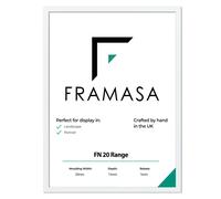 (White, A2 - 594 x 420mm) Thin Matt Picture Photo Frames, Flat Profile Art Poster Frames Black, White, Walnut & Grey Thin Photo Frames