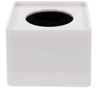 White Abs Square Microphone Logo Flag for Professional Interview | Sturdy Hard Plastic Cube Body, Large Logo Display Area, Support for Advertising and Engraving