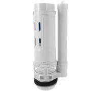 White ABS Toilet Dual Flush Valve with Button for Cistern Tanks | Partial Full Flush Control, Rust Resistant Plastic Build, Complete Installation Kit for Toilet Repair