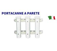 WHITE ABS WALL MOUNTED ROD HOLDER 3 SEATER PLASTIC MULTI FISHING RODS
