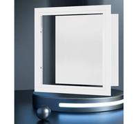 White Access Panel Cover - Click-Open Concealed Access Door Rectangular Aluminum Inspection Hatch for Indoor/Outdoor Plumbing Crawl Space & Attic Access
