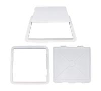 White Access Panel Inspection Hatch 343 x 300mm Gas Safe Polystyrene Door for Plumbing, Gas Flues, Valves, Wiring Push Latch Removable Panel, Paintable Surface for Walls & Ceilings