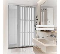 White Accordion Door7090 Inch Modern Folding Room Divider SpaceSaving Sliding Gate for Balcony Porch & Hallway Easy Install Durable & Stylish (95x180cm)