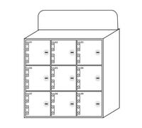 White Acrylic Cell Phone Cabinet with 40 Compartments, Lockable Door & Keys - Stylish Storage Solution to Securely Protect Your Mobile Phones