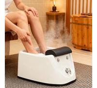 White Acrylic Foot Spa Basin Portable Feet Bath Basin with Massage and Black Foot Mat Suitable for Beauty Salons Massage Parlors and Home Use