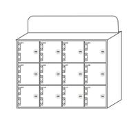 White Acrylic Mobile Locker Cabinet with 12 Compartments, Locking Doors & Keys, Ideal for Offices, Gyms, Schools, Events & Public Spaces