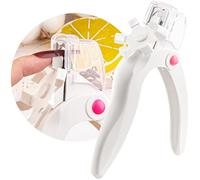 White Acrylic Nail Clipper, Dial Clippers with Sizer, Adjustable Nail Tip Cutter with Length Measurement, Stainless Steel Acrylic Nail Tips Trimmer for Fake False Nail Art Manicure Home DIY by GA&EN