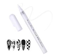 White Acrylic Paint Marker for Nail Art and Craft Detailing - Fine Tip Precision Pen for Zebra Stripes, Floral, Swirl, Polka Dot, and Checkerboard Designs on Artificial Nails and Acrylic Surfaces