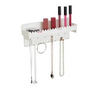 White Adhesive Jewellery Organiser Make-up Bathroom Hooks Perfume Shelf Hanging