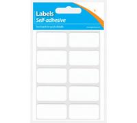White Adhesive Labels Rectangular 19 x 38mm - Self-Adhesive Printable Labels, 7 Sheets of 10 Labels, Compatible with Inkjet, Laser & Copier Printers