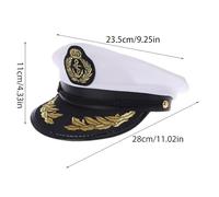 White Adult Yacht Captain Navy Cosplay Dress Sailor Hat PLS NOTE That Due To Lighting Effects