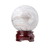 White Agate Crystal Ball,Polished Geode Sphere, Gemstone for Decor, 75~80mm Gemstone Stone