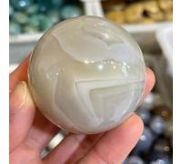 White Agate Crystal Ball Quartz Magic Decoration Ornaments (Size : 60-70mm) Gemstone Stone
