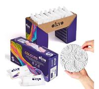 White Air Dry Clay, 10 Pieces, Modelling Dough, Airdry Sculpting Colours, Full Pack, Creative Designs, Hand Sculpture Art