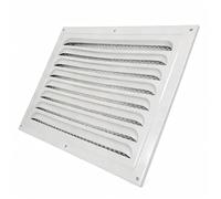 White Air Vent Cover 12" x 8" Inch / 300 x 200 mm Metal Air Vent Grille Cover with Insect Protection Mesh for Walls Ceilings Sidewall Outdoor and Indoor Use