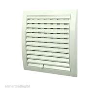 White Air Vent Grille with Adjustable Shutter Ducting Ventilation Cover Wall Louvre Grid POW (200mm x 200mm)