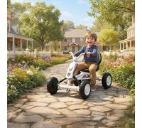 (White) AIYAPLAY Pedal Go Kart, Go Kart for Kids Ages 2-5 Years