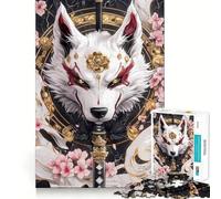 White Akita Dog with Katana Animal 1000 Piece Adult Puzzles Logic Puzzle Play Precision Cut Smooth Edges for Family Gatherings (50x75cm)