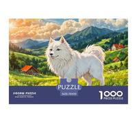 White Alaskan Malamute DogPuzzles for Adults 1000 Piece Pet Dog- Challenging Games, Home Decoration, Educational70x50cm/1000pcs