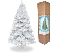 White Alaskan Pine Christmas Tree - Full & Bushy Artificial Tree with Flame-Resistant PVC and Metal Stand Shatchi White 6ft