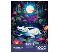 White Alligator Tropical Night 1000 Piece Jigsaw Puzzle Jigsaw Puzzle for Adults Relaxing 70x50cm/1000pcs