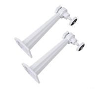 White Aluminium Camera Wall Mount Bracket 2 for Pack for Arlo Pro CCTV Security Cameras 360 Rotation Ceiling for Surface Screw Fixing