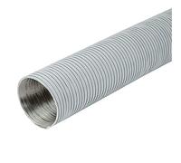 White Aluminium Flexible Hose 125mm Alloy Air Duct Tube Flexi Pipe (125mm / 3m)