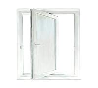 White Aluminium Pivot Window, Frosted Fluted Reeded Privacy Glass for Bathroom En-Suite Cloakroom, 360 Degree Rotating Slim Frame Window(Vertical Mount,110x60 cm)