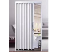 White Aluminum Accordion Folding Door with LockAdjustable Width (81x203cm/32x80in) Space-Saving Door Curtain for Bathroom & Kitchen and Stylish Design