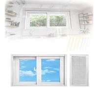 White Aluminum Frame Sliding Windows with Screen, Horizontal Sliding Windows,Ventanas para Casa Exterior, for Snack Store(86.4x35.6cm/34.0x14.0in)