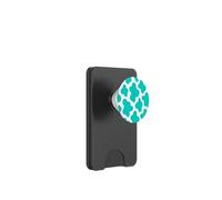 White and Aqua Cow Print Cute Aesthetic Animal Y2K Cowgirl PopSockets PopWallet for MagSafe
