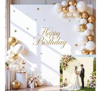 White and Beige Square Arch Backdrop Cover 6.6FT x 6.6FT Arch Covers Stretchy Backdrop Spandex Fitted Double-Color Arch Cover Backdrops Covers for Wedding Birthday Party Graduation Baby Shower Decor