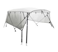 (white and black, 183 x (185-198) cm/with mesh) vidaXL 3-bow Bimini Top with Sidewalls UV-Proof Canvas Boat Canopy Awning