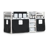 (white and black, 80 x 200 cm) vidaXL Bunk Bed with Curtains Kids Twin Sleeper Blue 80x200 cm Solid Wood Pine