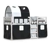 (white and black, 80 x 200 cm) vidaXL Bunk Bed with Curtains Kids Twin Sleeper Pink 80x200 cm Solid Wood Pine