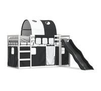 vidaXL Bunk Bed without Mattress with Slide White and Black 90x190 cm Single
